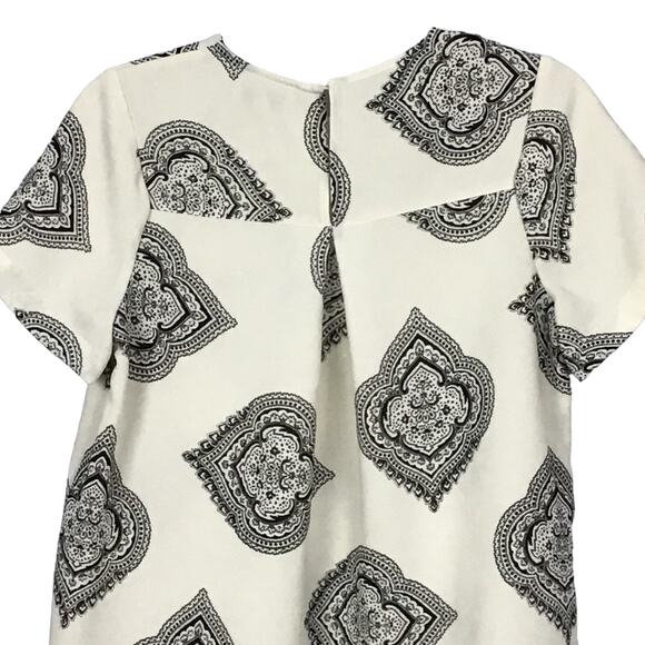 Madewell Tailored Tee Estate Paisley Cream Black Pullover Top Shirt sz Small - Picture 5 of 12